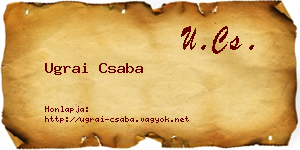 Ugrai Csaba névjegykártya